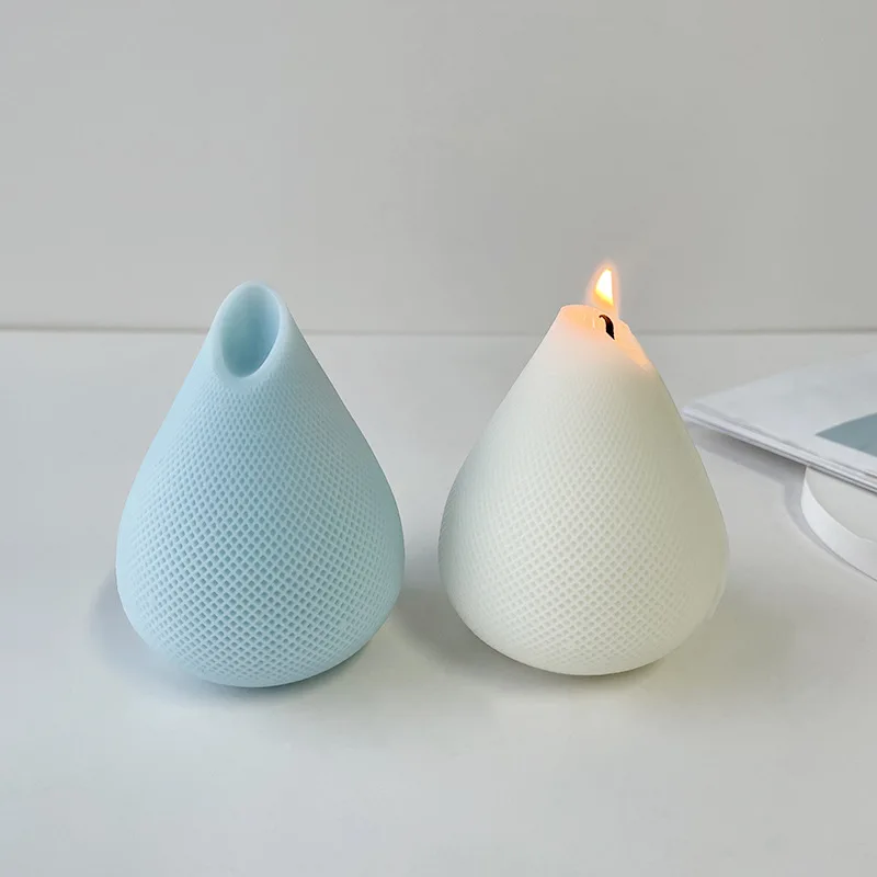 

Geometric Water Drop Shape Candle Silicone Mold DIY Manual Soap Aromatherapy Gypsum Pendant Mold