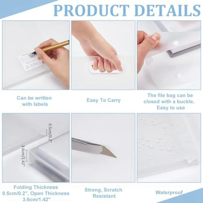 2Pcs Plastic Art Folders Waterproof Folders With Handles Rectangular Art Storage Box For Painting Sketch Photography Art