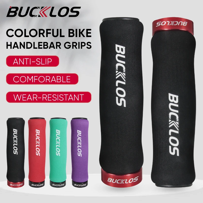 BUCKLOS Bicycle Grips MTB High Density Sponge Handlebar Cuffs Anti-skid Shock-absorbing Soft Bike Grip Ultraight Cycling Parts