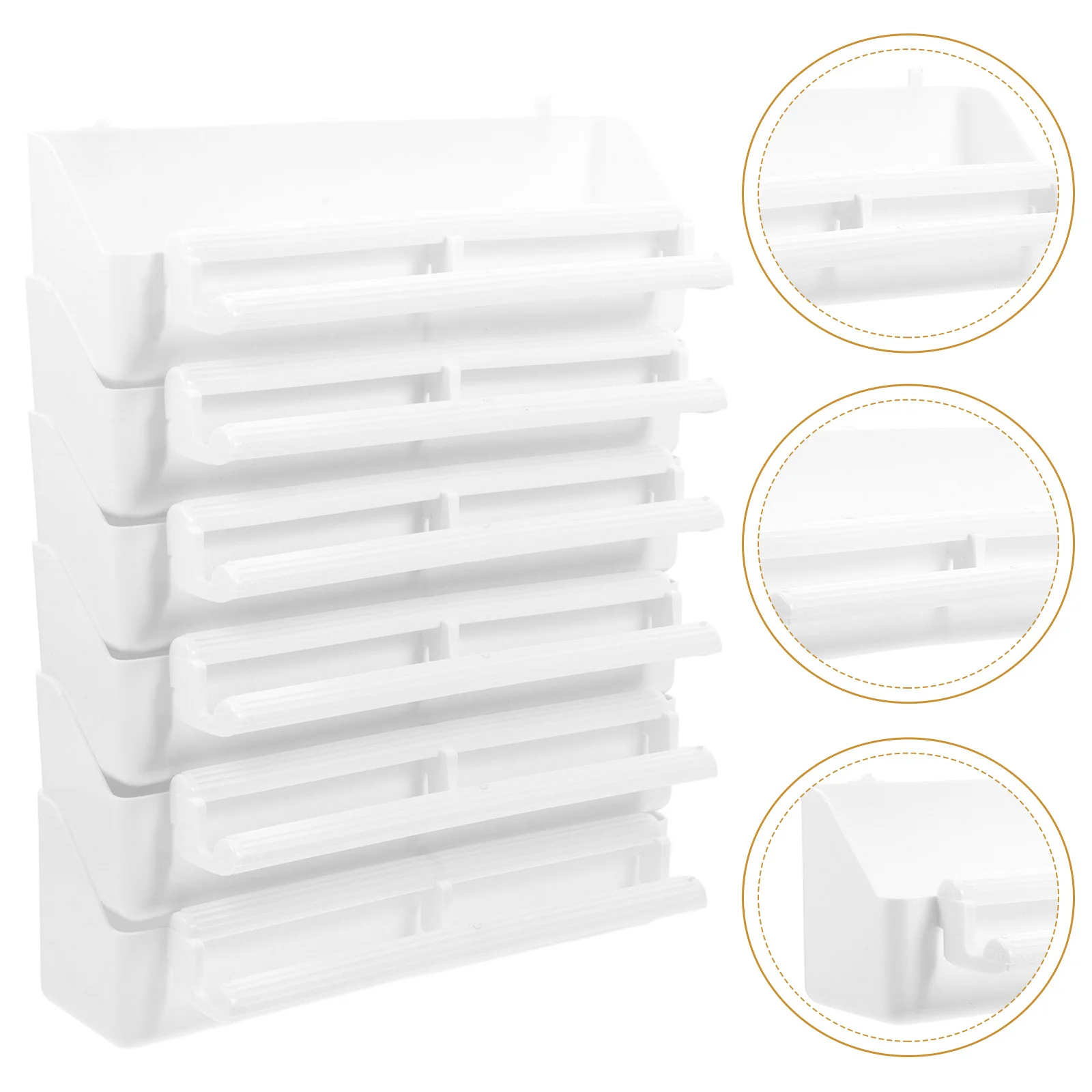 

6Pcs Bird Feeder Plastic Cage Parakeet Water Dispenser Food Container Stable Non-Slip Bird Bowl for Feeding Bowl