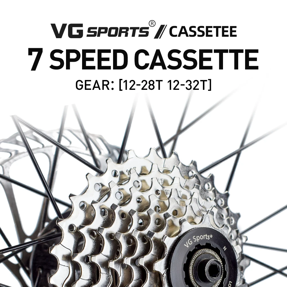 1pc VG Sport 7 Geschwindigkeit Rennrad Kassette 12-28T/32T Silber Farbe Fahrrad Freilauf Kettenrad Zahnräder 7s Fahrrad Zubehör Fahrrad Teile – Detail 1