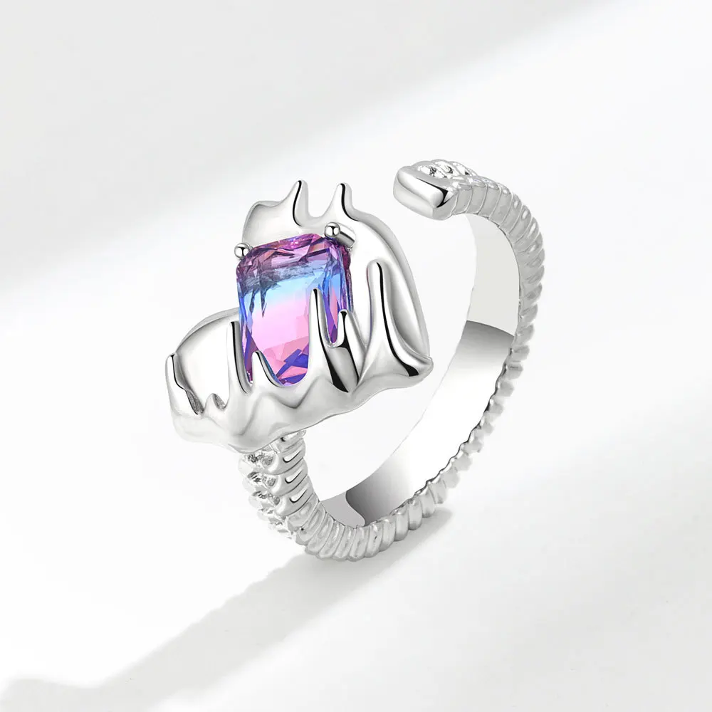 

Новое модное ювелирное украшение: массивное складное кольцо с эффектом раскрытия, в холодных тонах, индивидуальный дизайн