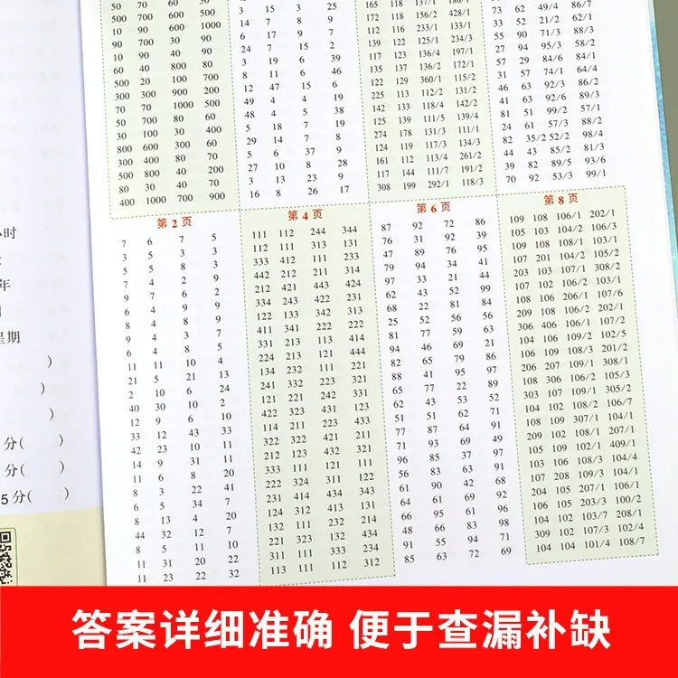 1-4 Grade Mental Arithmetic Question Cards, 100 Questions Per Day, Math Calculation Practice Every Day, People's Education Press