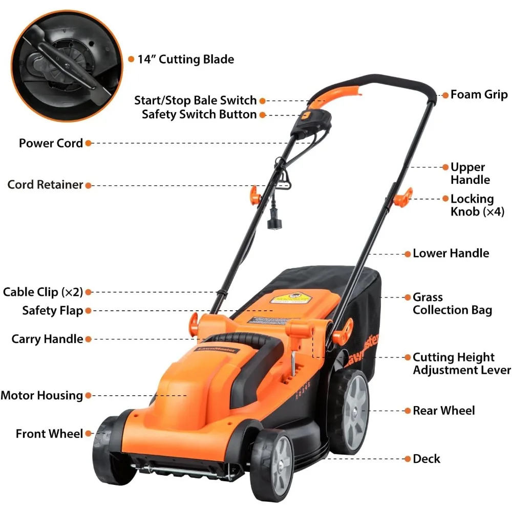 Electric Corded Lawn Mower 15-Inch 11AMP