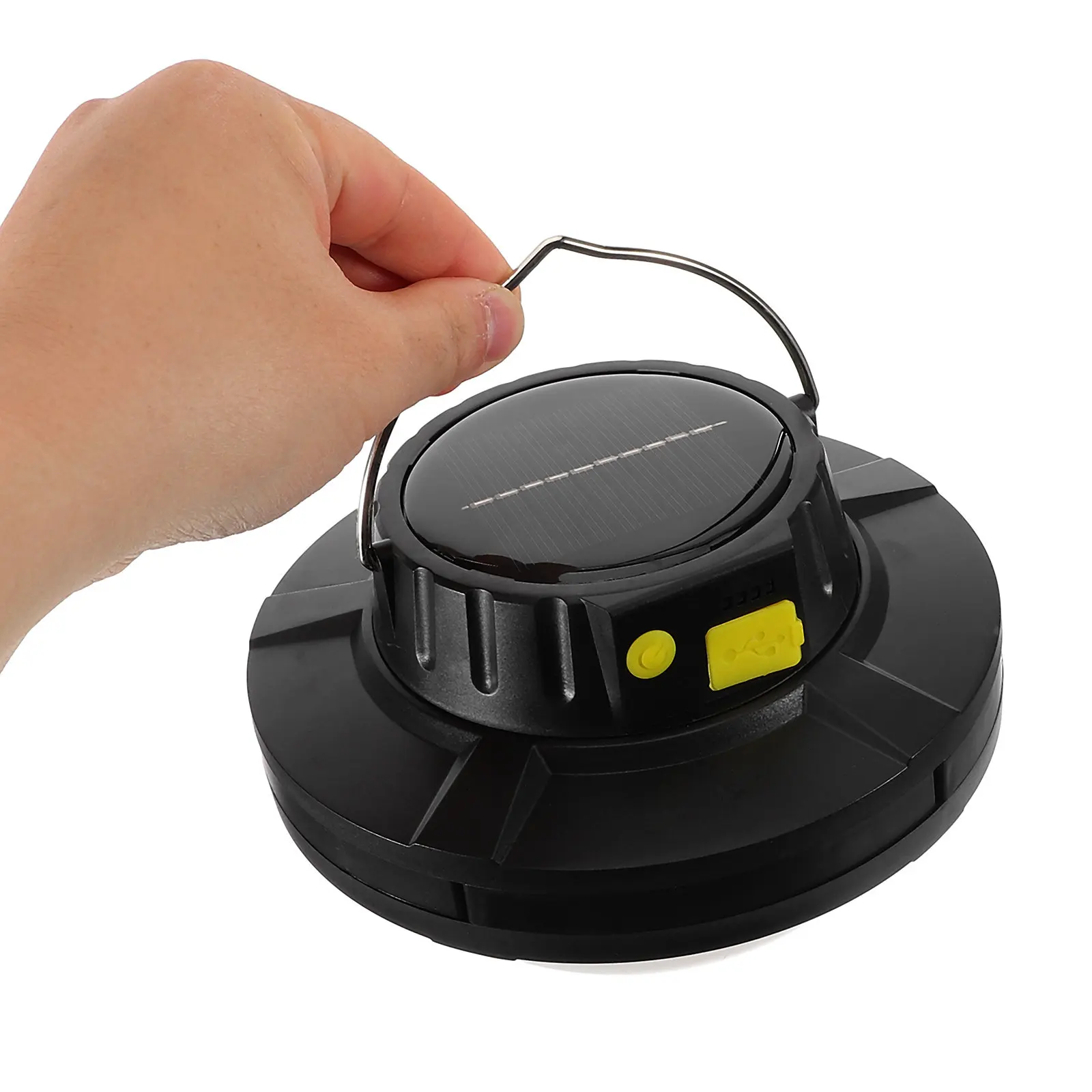 Solar Emergency Light USB Rechargeable 2000mAh Rotating Camping Lantern Portable Tent Light for Outdoor Night