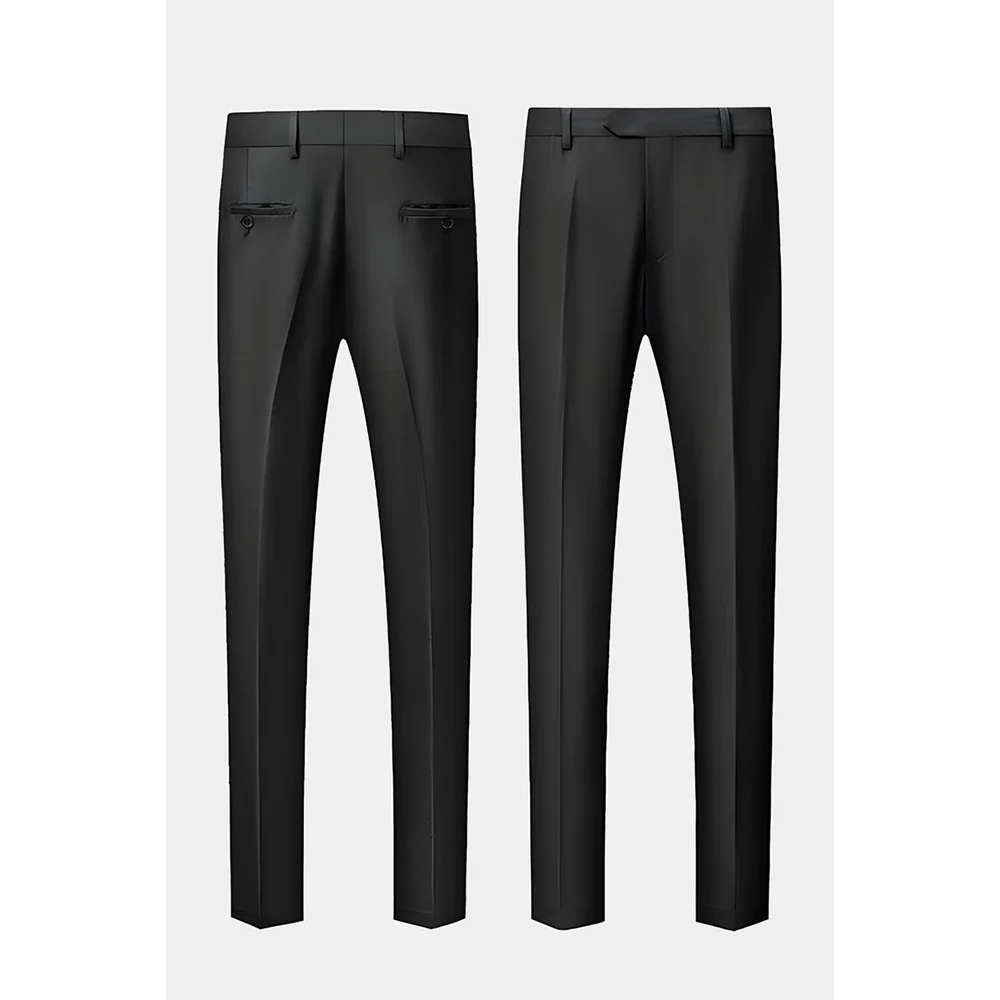 Black Men's 2 Piecs Suits Blazer Pants Single Breasted Daily Work Business Casual Party Suit Set Traje De Hombre Elegante - Image 2