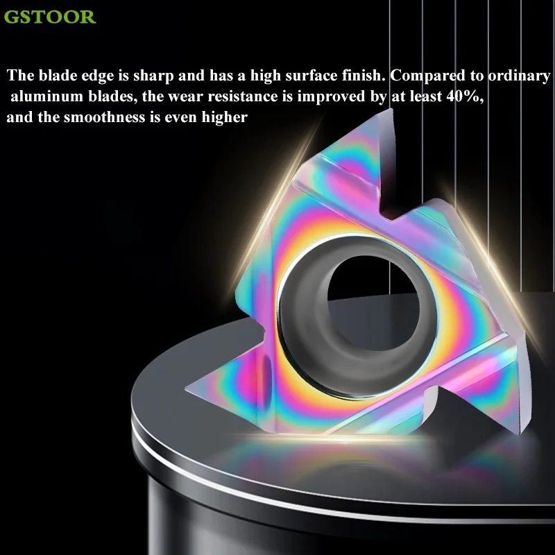 16ER 16IR AG55 AG60 0.75/1.0/1.5/1.25/1.75/2.0/2.5/3.0ISO اللون الألومنيوم خيوط كربيد إدراج مخرطة باستخدام الحاسب الآلي القاطع تحول أداة #4