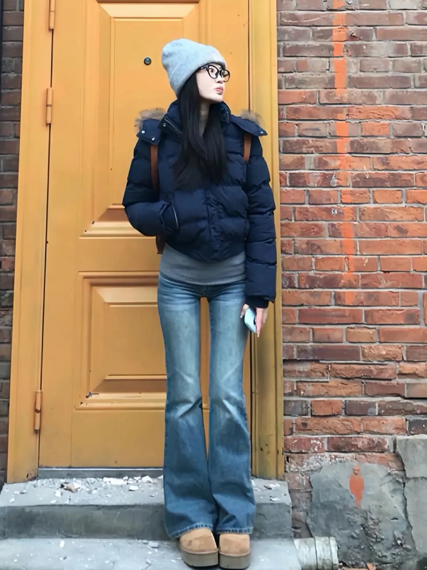 Korean Large Fur Collar Short Padded Jacket Women 2026 Winter New Thick Hooded Parkas Women Retro Zipper Button Puffer Jackets
