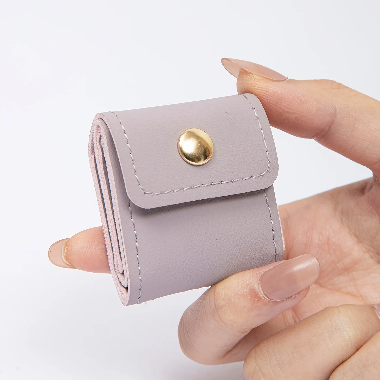 Portable Foldable Jewelry Roll Coin Purse,Mini Button Jewelry Storage Bag with 4 Compartment,Travel Earring Necklace Storage Bag
