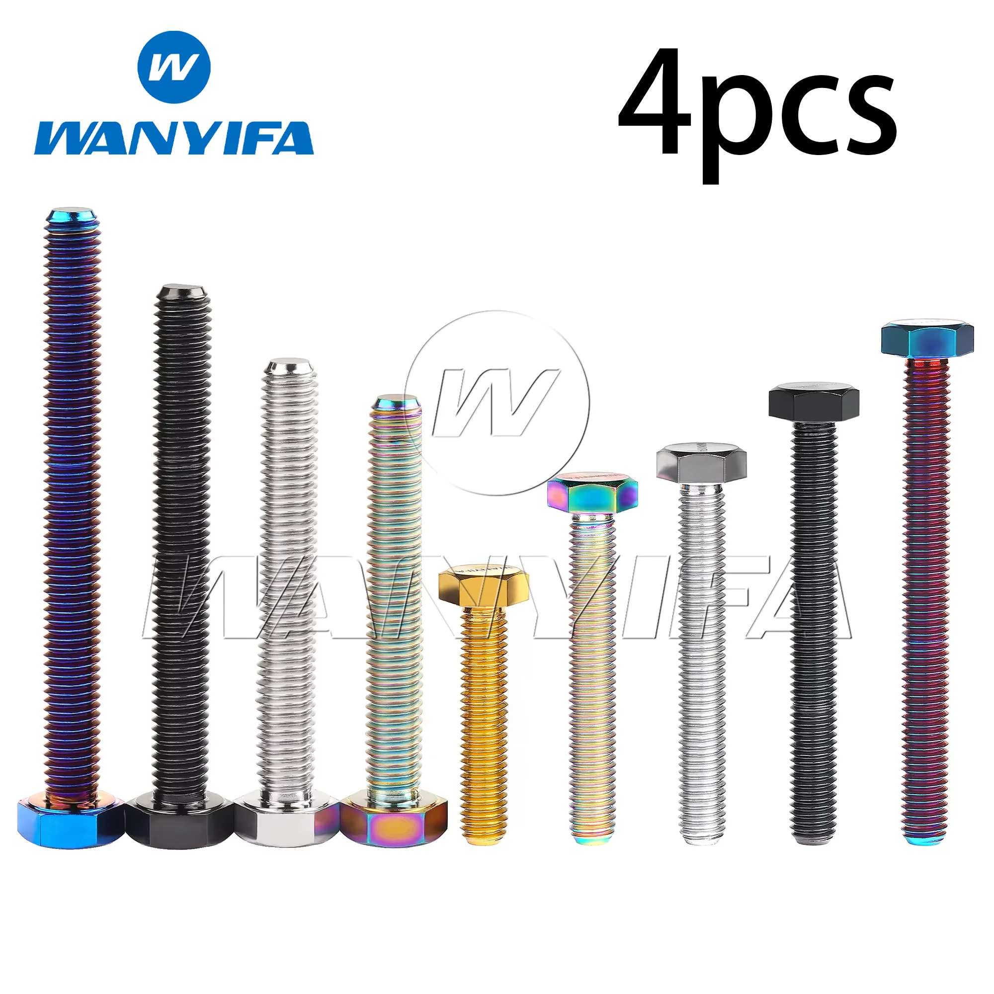 

Титановый болт Wanyifa M6 M8x10/15/20/25/30/35/40/45/50/55/60/65/70/75/80 мм DIN933 внешние винты для мотоцикла с шестигранной головкой 4 шт.