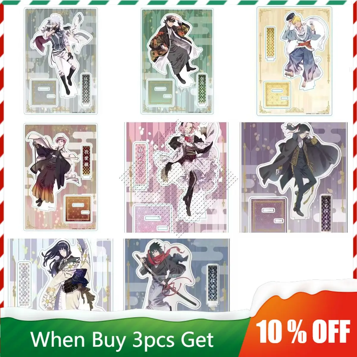 

Naruto Anime Peripherals Long Skirt Sakura Haruno Figure Acrylic Stand Sasuke Uchiha Figurine Standing Plate Collectible Toys