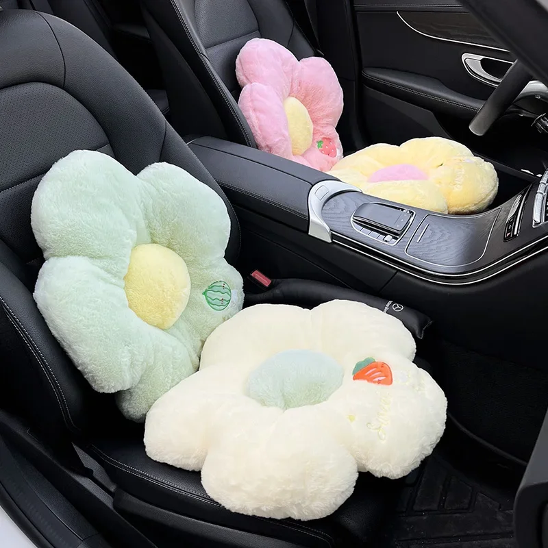 High - end Cute Hyunya Flower - patterned Car Interior Cushion, Waist Pillow, Special Universal Seat Cushion for Four Seasons.