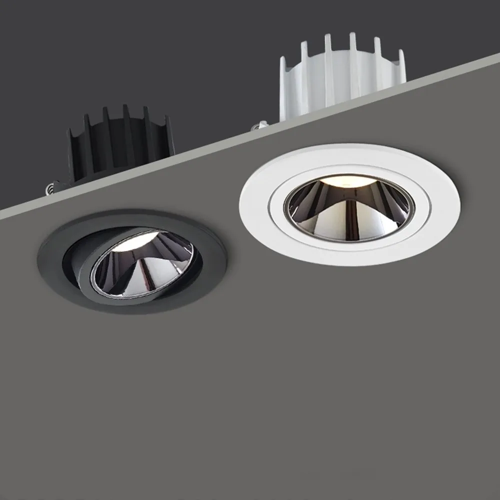 凹型アンチグレア LED COB ダウンライト 15 ワット 12 ワット調光可能 85-265V 天井ランプスポットライト LED スポットライトホームリビングルーム照明