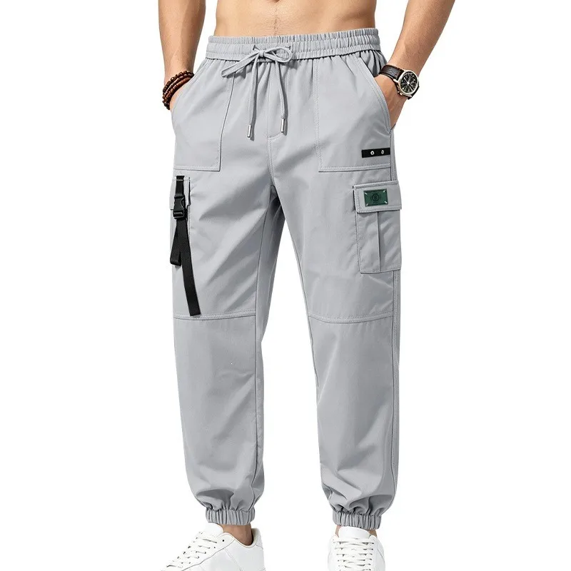 New Men's Street-Style Workwear Sport Pants, with Elastic Waistband, Multiple Pocket Design, and a Casual and Fashionable Loose view 6
