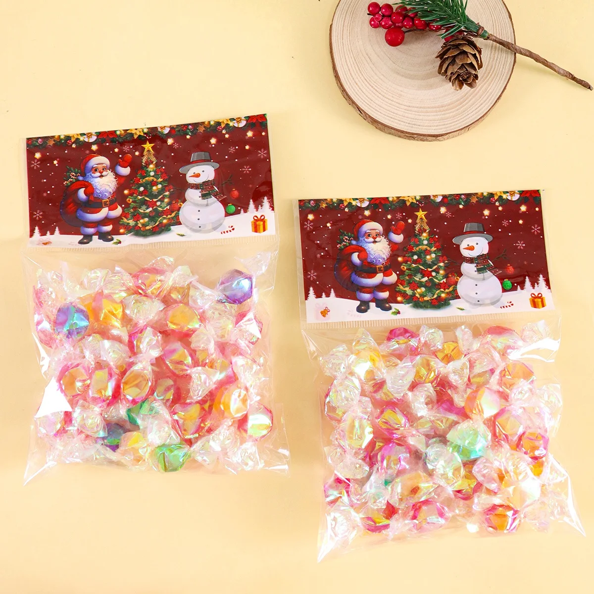 30/50 stücke Weihnachten Süßigkeiten Cookie Taschen Selbstklebende Snack Zellophan Taschen Weihnachten Party Dekoration Navidad Geschenk Neue Jahr 2026 – Detail 6