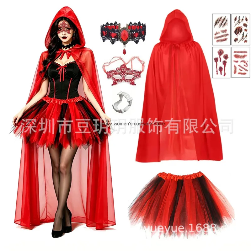 women-halloween-vampire-cosplay-costume-red-hooded-cape-tutu-dress-set-carnival-fancy-dress-outfit-accessories