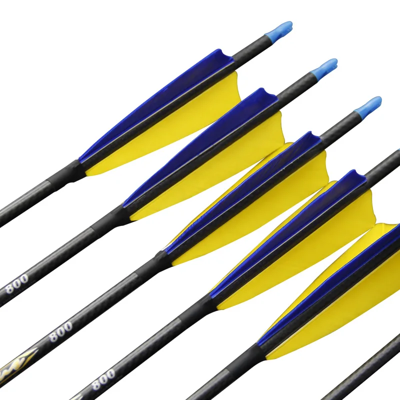 

Archery Pure Carbon Hunting Arrows Pinals 3K High Intensity 12 Pcs ID6.2mm 300-800 Spine For Compound Bow Pulley Bow 30 32 Inch