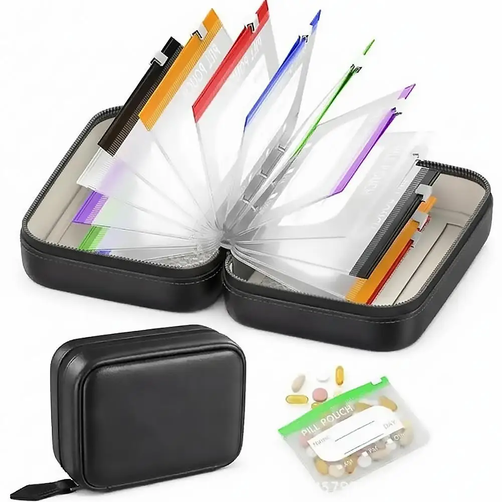 Pillenorganizer-Etui Wasserdichte Pillentaschen, Farbcodiertes Wiederverwendbares Reise-Pillenaufbewahrungssystem Wöchentlicher Medikamentenorganizer – Detail 7