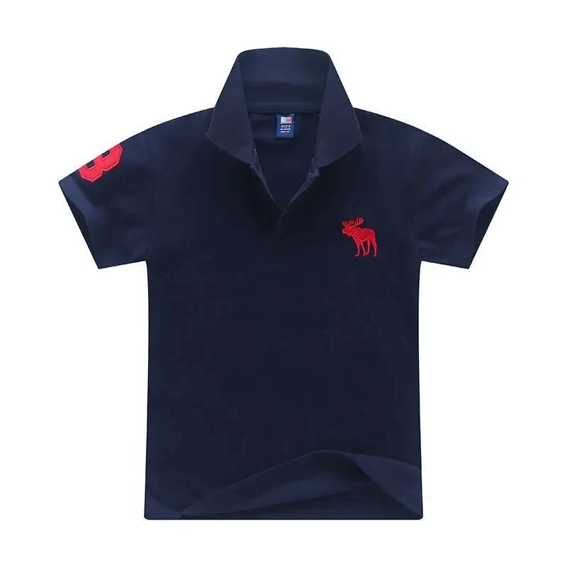 Baby Boys Polo Shirts Kids Short Sleeved T-shirt Cartoon Embroidery Blouses 2024 Summer 2 To 8 Yrs Children\'s Clothing