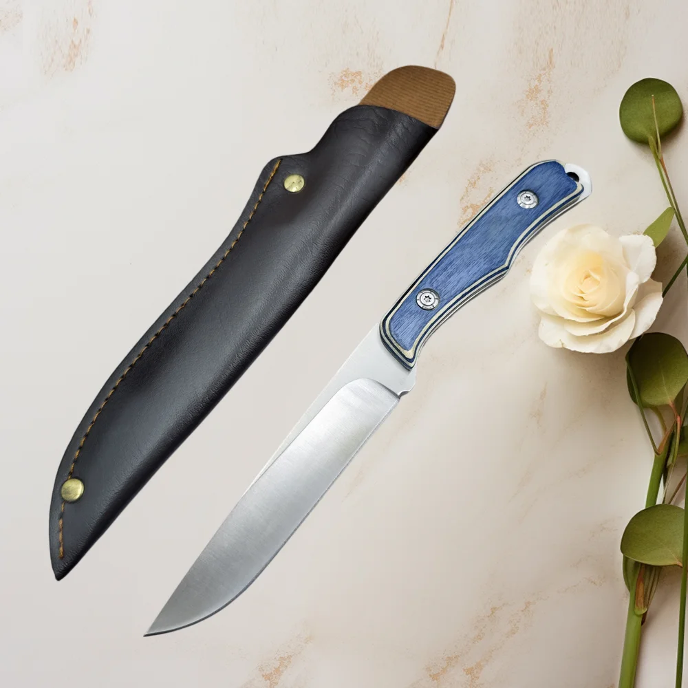 

Тактический охотничий нож с лезвием из стали 7CR13MOV высокой твердости и рукоятью из цветного дерева, для активного отдыха, кемпинга, выживания и самообороны, EDC-инструмент