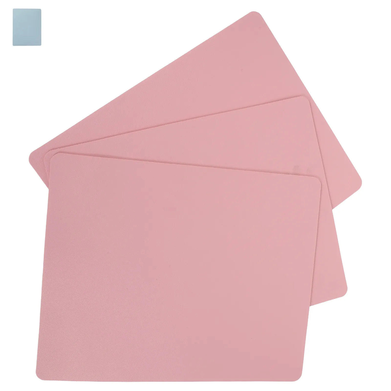 3Pcs Bed Side Cabinet Mat PU Double Sided Heat Resistant Waterproof Nightstand Protector Anti Slip Pad for Office
