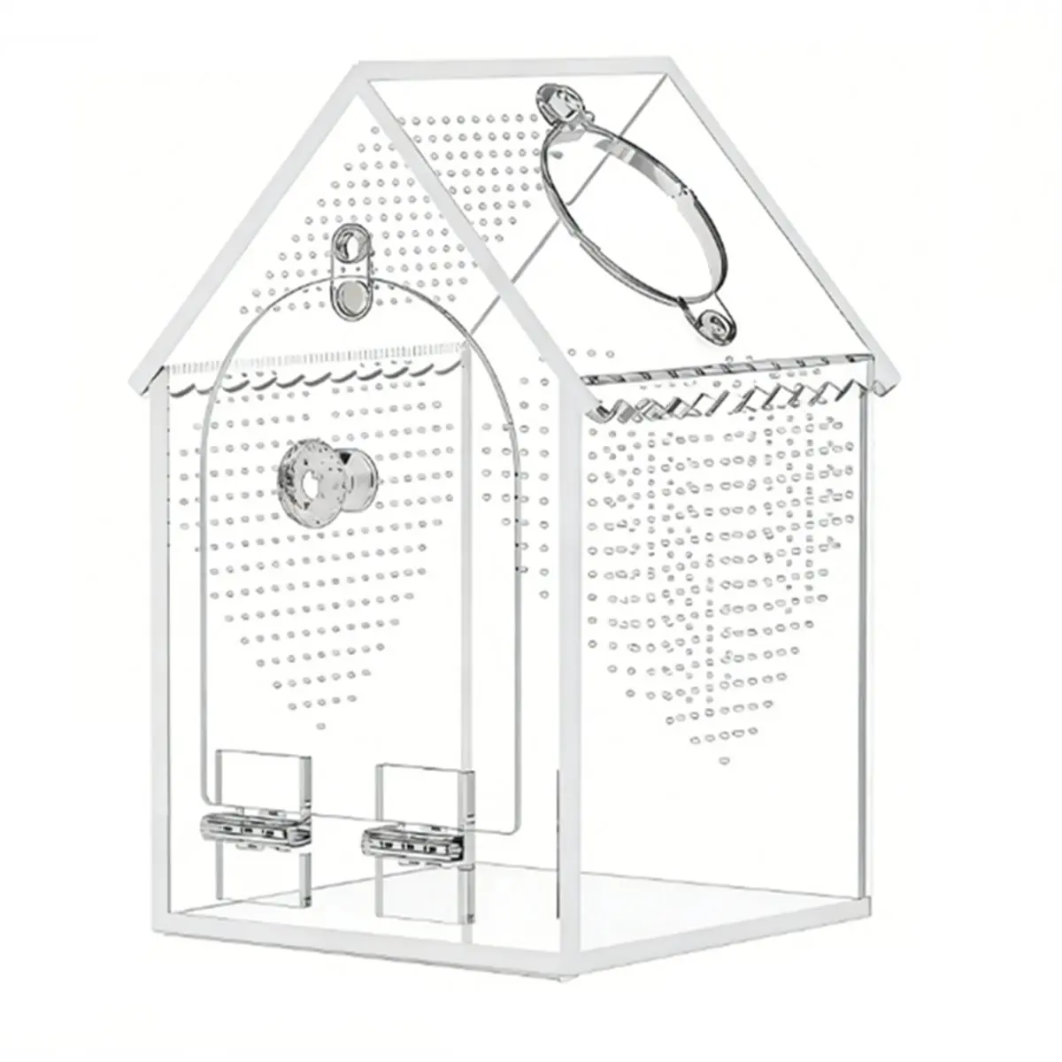 Jumping Spider Enclosure,Warp-Proof Seamless Acrylic Tarantula Terrarium,Front Opening Bug Habitat with Feeding Port