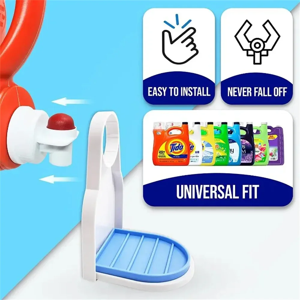 2Pc Laundry Detergent Soap Dish Organizer Drip Collector Cup Holder Fabric Softener Rack Spill Proof White Universal for Washer