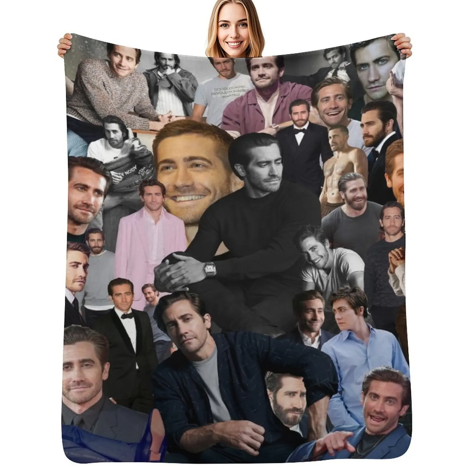 

Jake Gyllenhaal Throw Blanket Warm Flannel Blanket for Couch Chair Bedroom