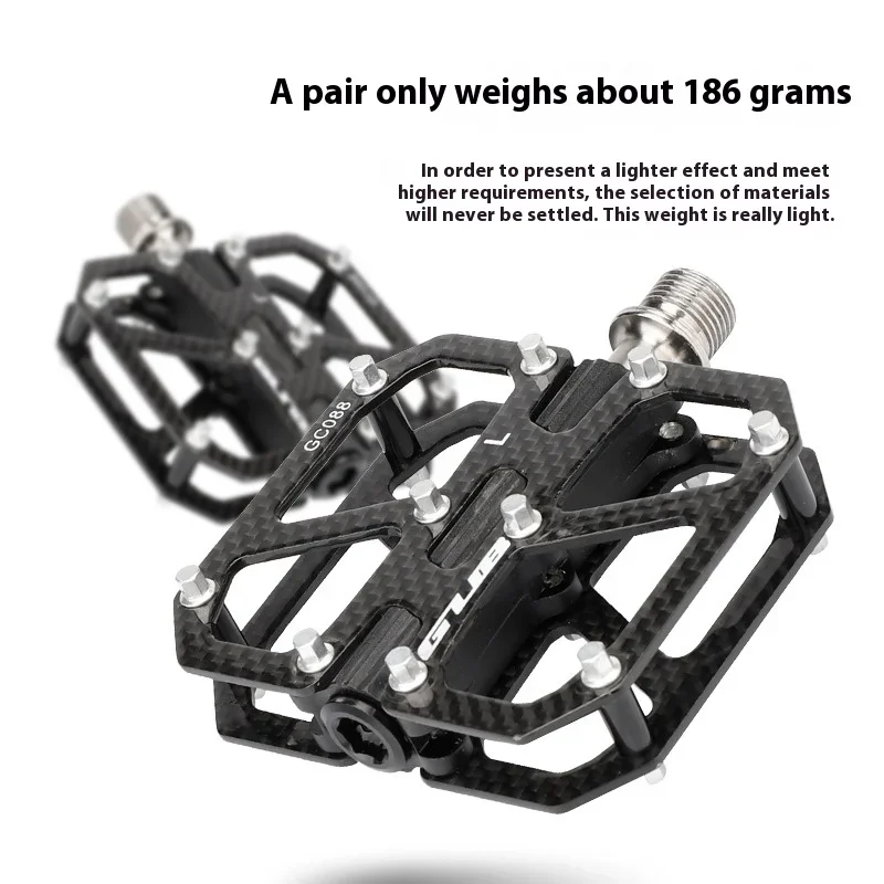 GUB GC-088 Carbon Fiber Pedals Road Folding Bike Ultra Light 3 Perin Anti-Slip Titanium Pedals Real carbon fiber quality is high