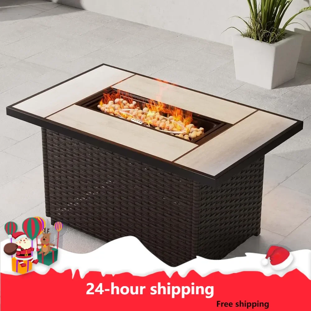 Grand patio Outdoor Propane Fire Pit Table with Cover/Lid for Patio, 43 inch 50,000 BTU