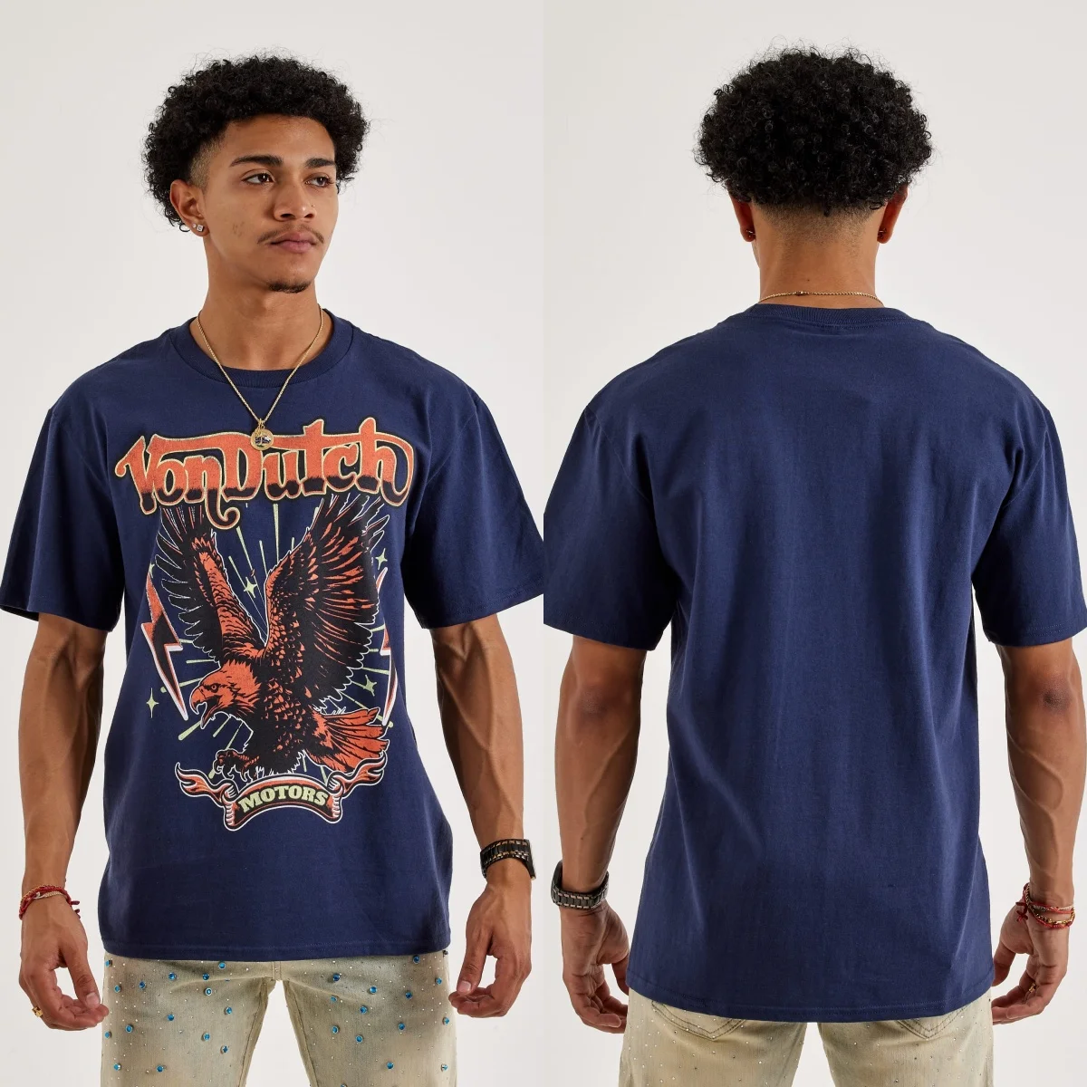 Eyeball Von Motorcycle Street Trend Brand T-shirt Cotton Graphic Tee Men Women Summer Streetwear
