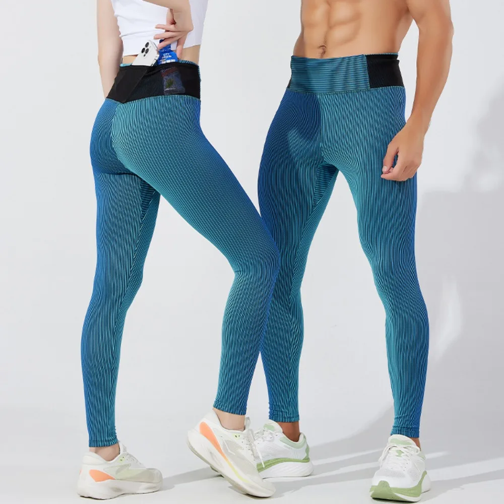 2025 New Yoga Long Pants Double Layer Wicking Breathable High Elastic Running Compression Pants
