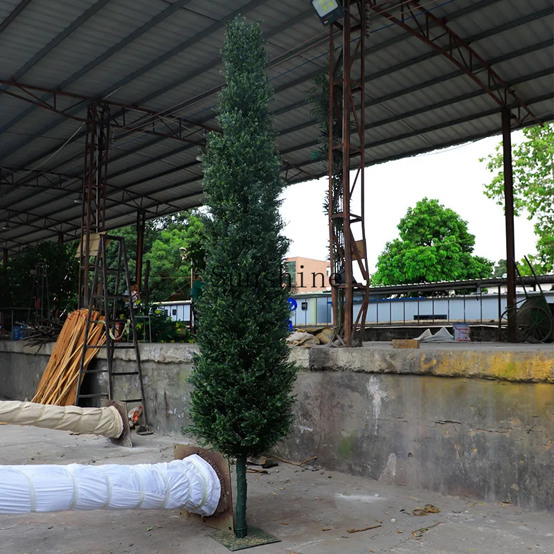 

Simulation pine and cypress tree, real wood pole simulation simple indoor fake tree