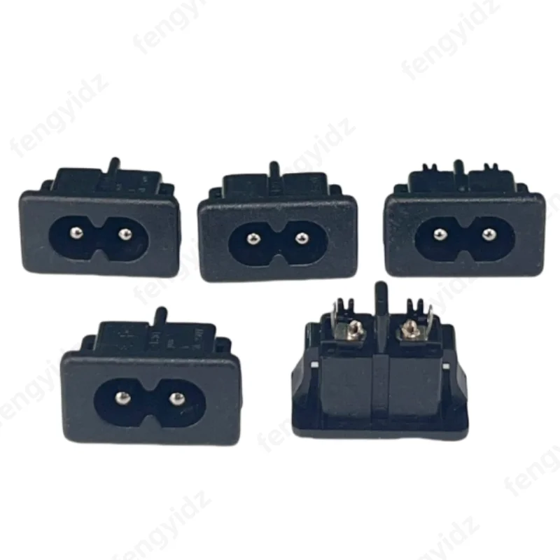 5pcs AC-027 B/w Female AC Power Inlet Connector With Bay 8 Figure Of Eight Sockets Pure Copper