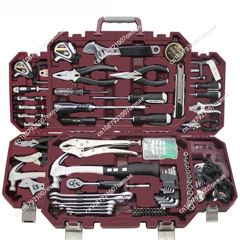 Household hardware manual tool combination maintenance set, complete toolbox batch