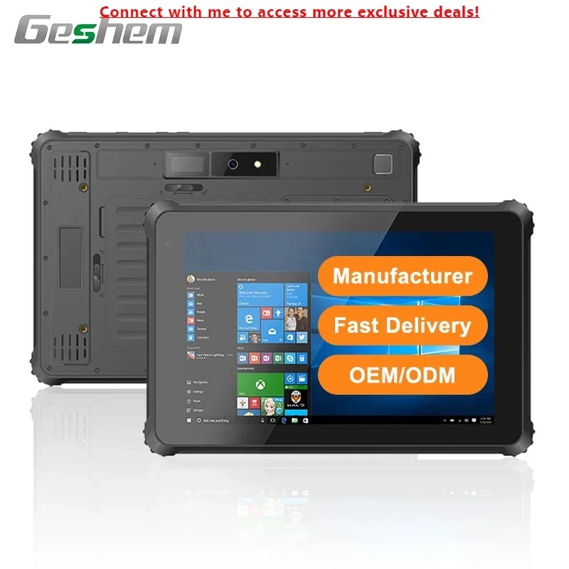 

Geshem 8-дюймовый 2D-сканер штрих-кода Win10 Промышленный прочный планшет 4G LTE