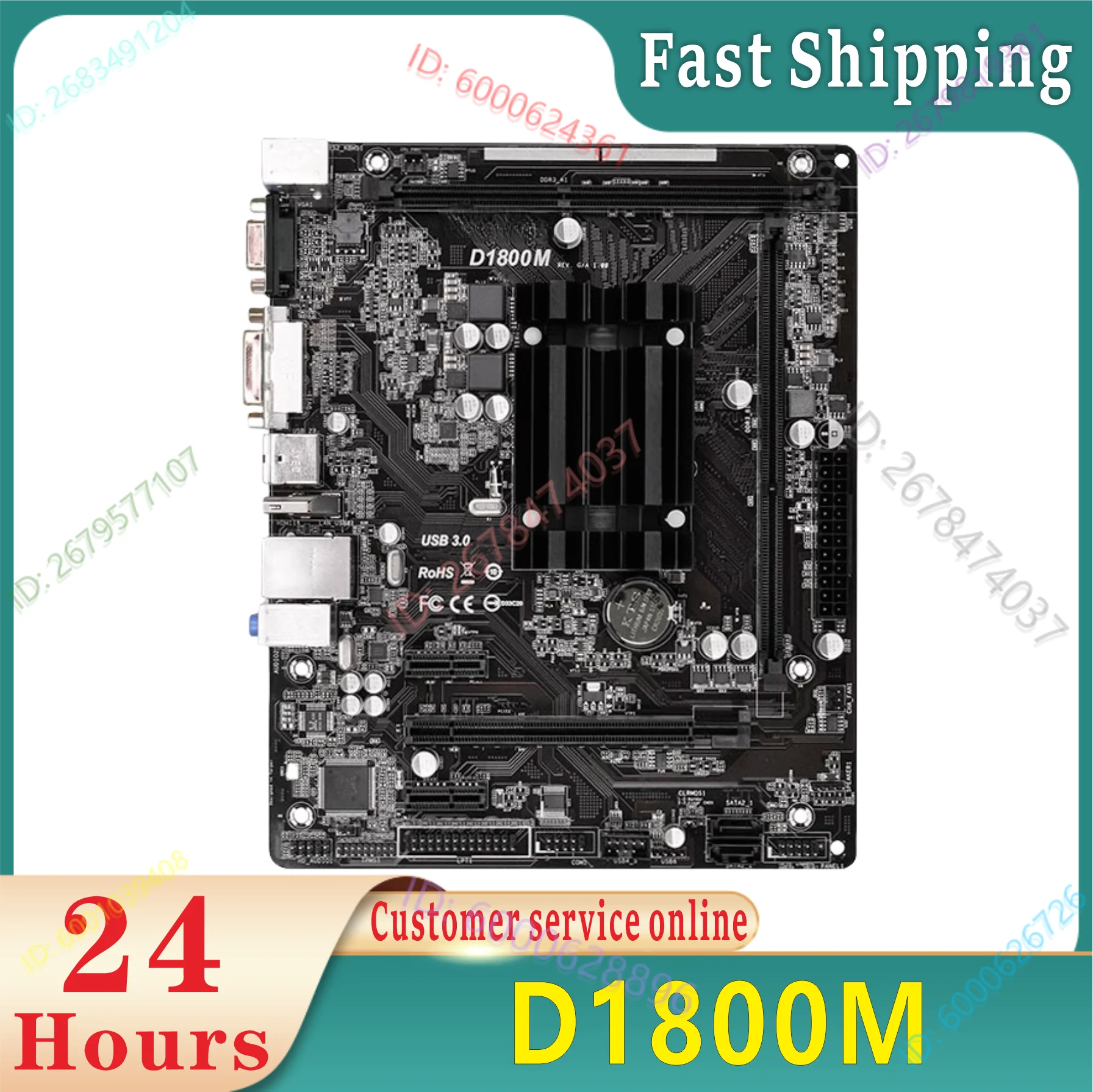

D1800M motherboard Intel dual core processor J1800 DDR3/DDR3L 1333 long DIMM slot 16GB Micro ATX USB 3.1 HDMI