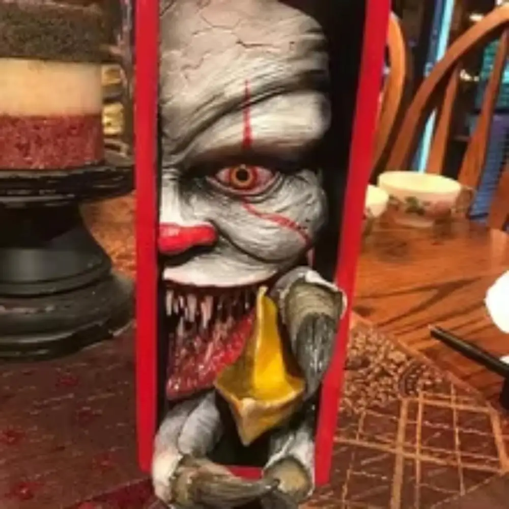 

Bookends Bookshelf Bookend Books Holder Horror Peeping Monster Human Face Resin Bookstand Sculpture Collecting Cd Albums Pendant