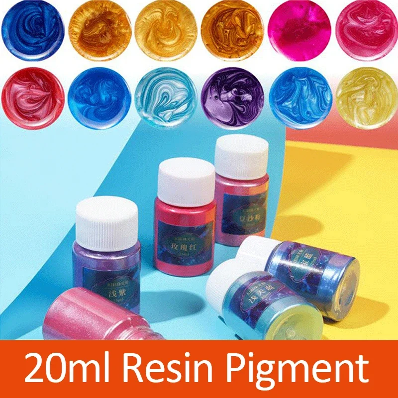 4PCS Natural Mica Powder 20ml Epoxy Resin Pigment Filler Pearlescent Powder Pigments DIY Micas Colorants Resin Jewelry Making