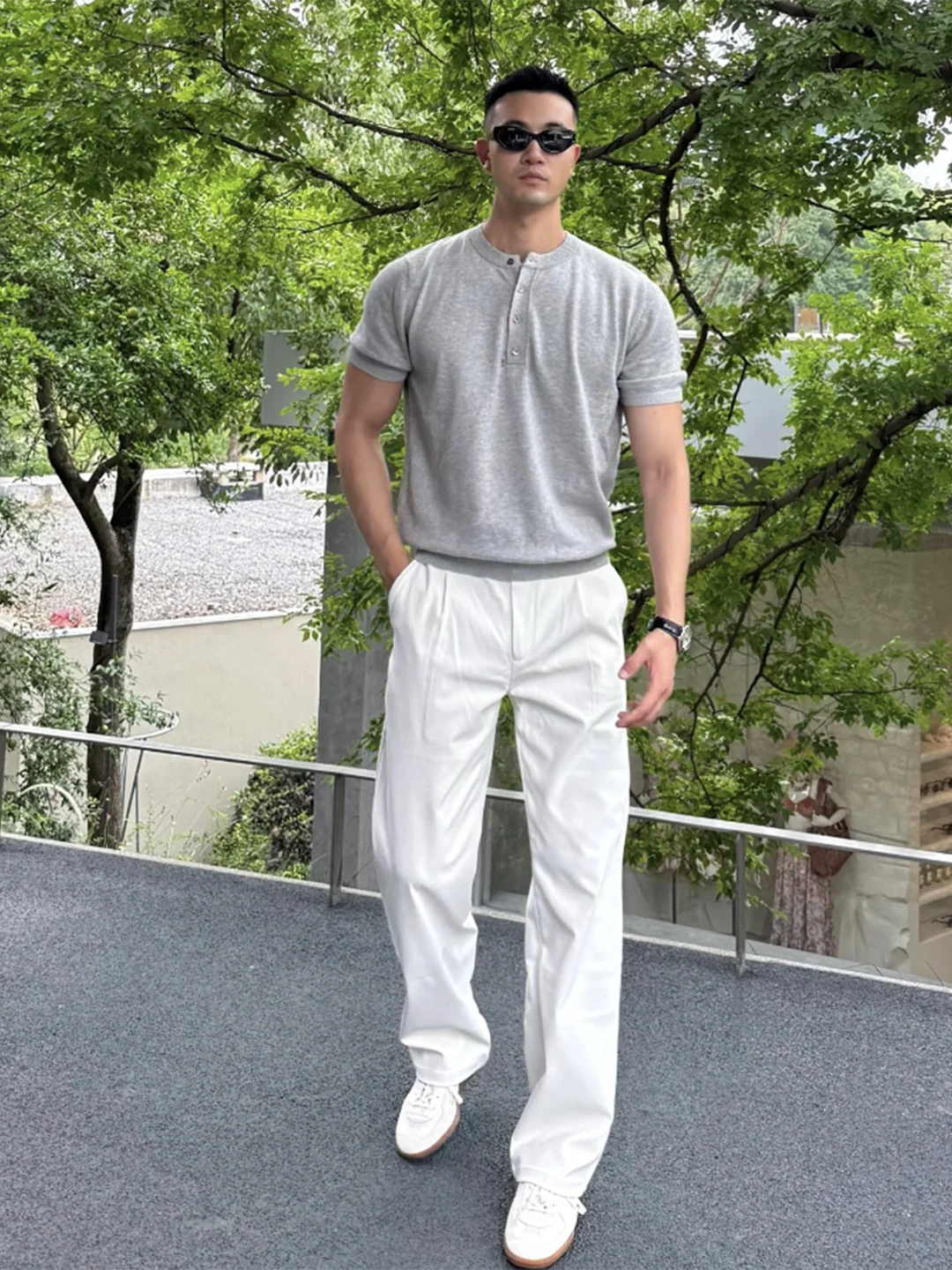 

White Ice Skin Men's Summer Thin Straight Leg Pants Cleanfit American Sle Suit Pants Casual Straight Leggings for Teens