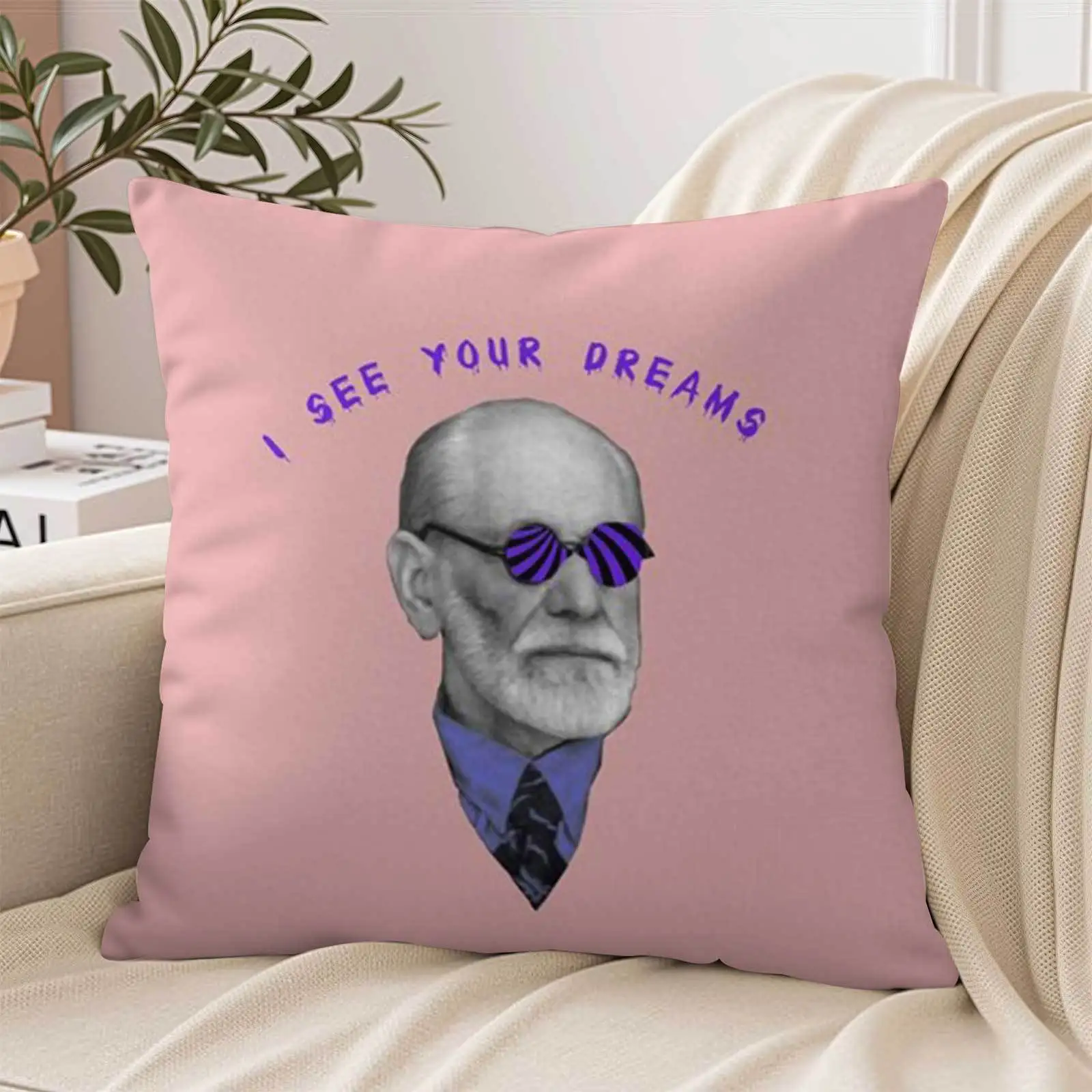 Customize 1pc I See Your Dream Sigmund Freud Print Decorative Square Throw Pillow Covers, Cushion Covers Double-Sided Printing 1