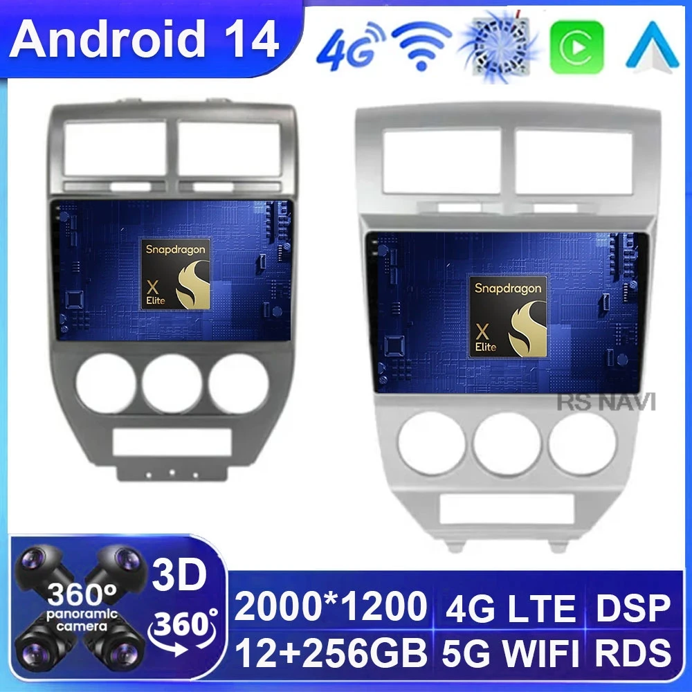 

Android 14 Car Radio For Dodge Caliber Jeep Compass 1 MK Patriot 2006 - 2010 Navigation DSP 4G LTE Head Unit BT Viedo Player GPS