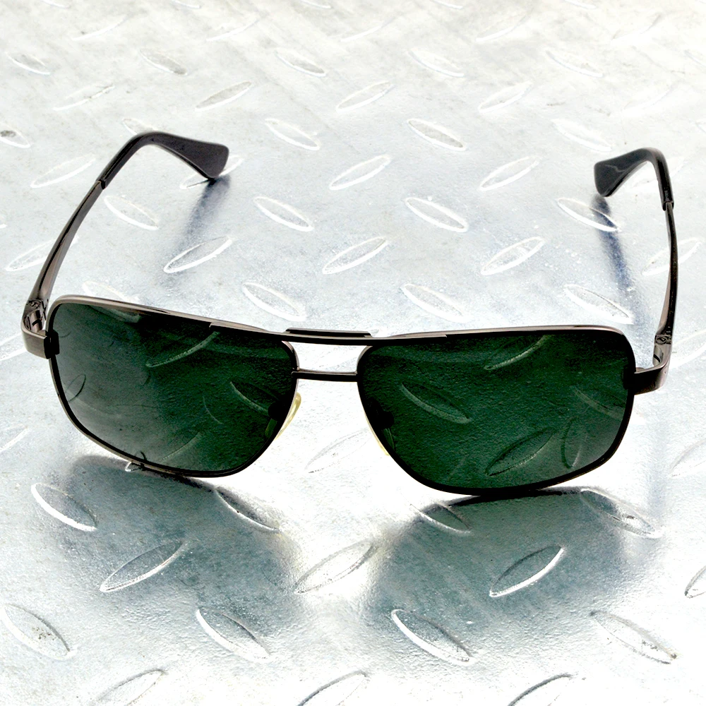 Double Bridge Comfortable Rectangle Black Fashion Polarized Sunglasses UV400 Polarized Shopping Driving Outdoor Designer