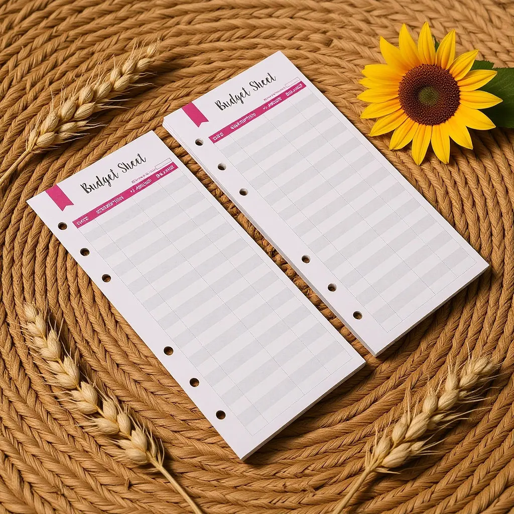 12Pcs Budget Planner Notebook Refills Thick Paper 6-Hole Punched for Binder Expense Tracker Cash Budget Organizer view 6
