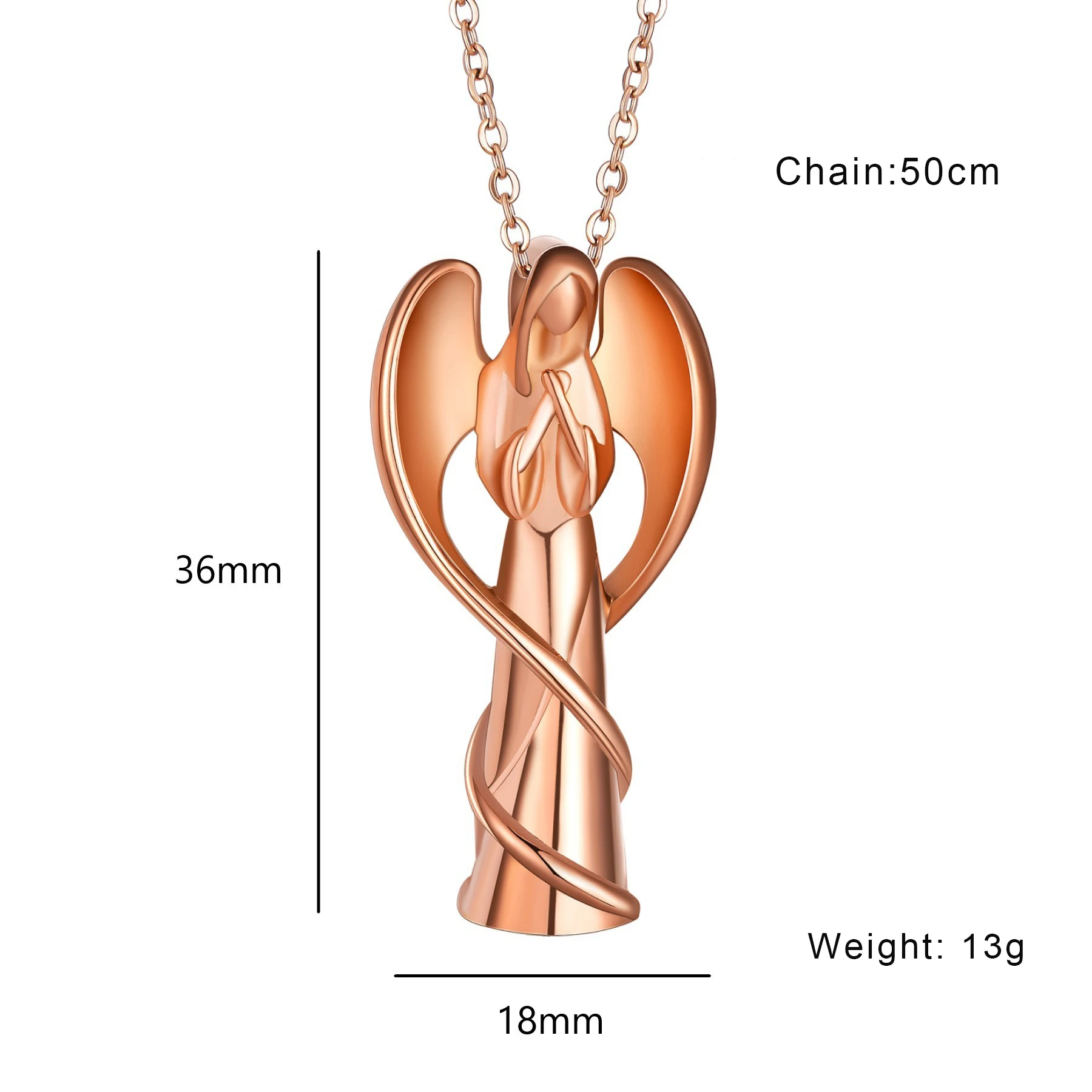 Edelstahl-Engel-Urne für Asche, Gedenkschmuck für Männer und Frauen – Detail 1