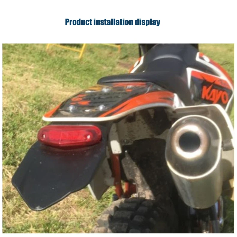 دراجة نارية عالمية 12 فولت LED الضوء الخلفي مصباح مكبح مع الحاجز الخلفي لوحة ترخيص قوس حامل للدراجة على الطرق الوعرة