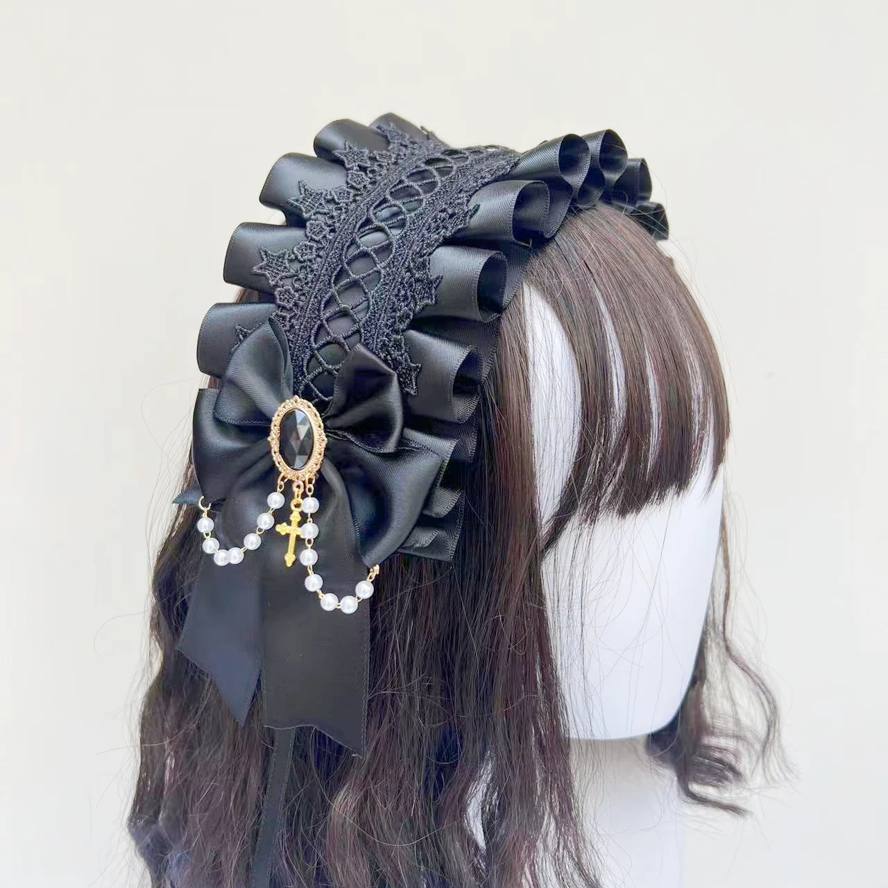 Gothic Lolita Headdress Maid Lace Handmade Versatile Hair Accessories Cute Cosplay Headbands Sweet Hairpin image 2