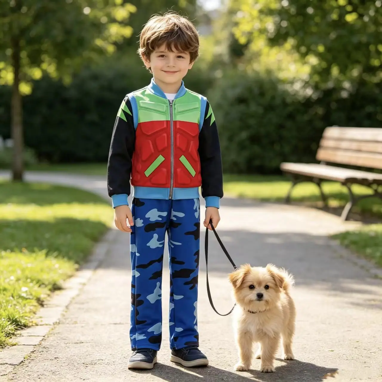 Children Sets wangwang Leader Ryder Carnival Patrol Costume Kids Long Sleeve Zipper Coat+Pant For Halloween Birthday set 3-10y