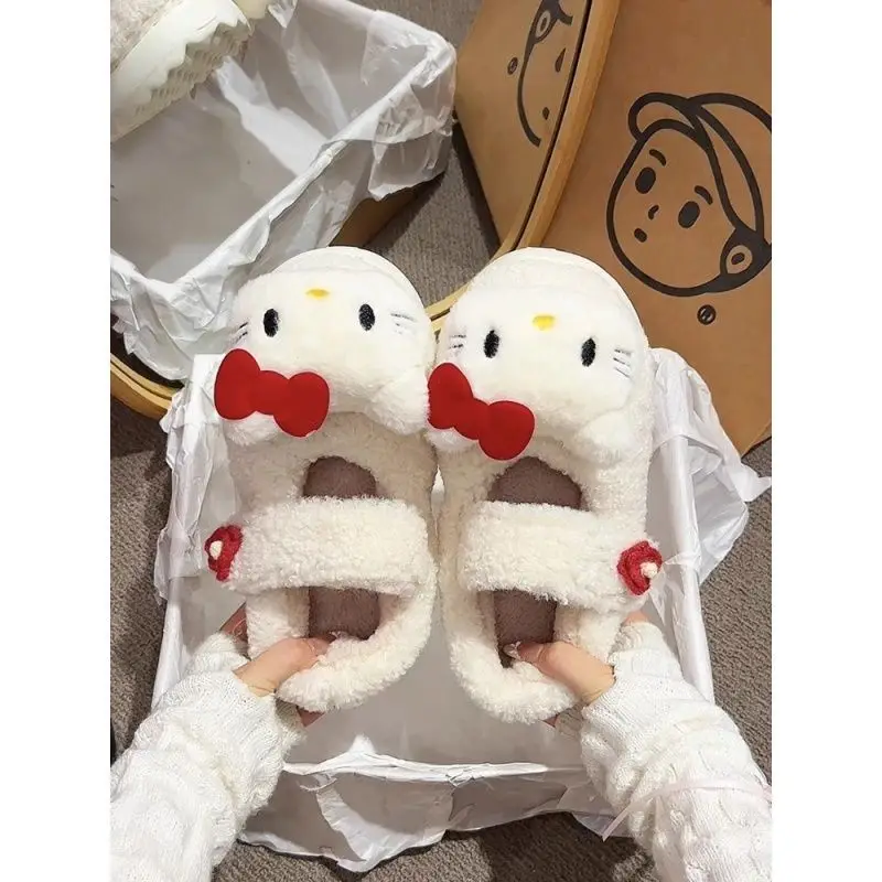 

Thiened Fce Тапочки Домашние противоскользящие тапочки Plu Женские уличные носимые осенне-зимние хлопковые тапочки Helloki...