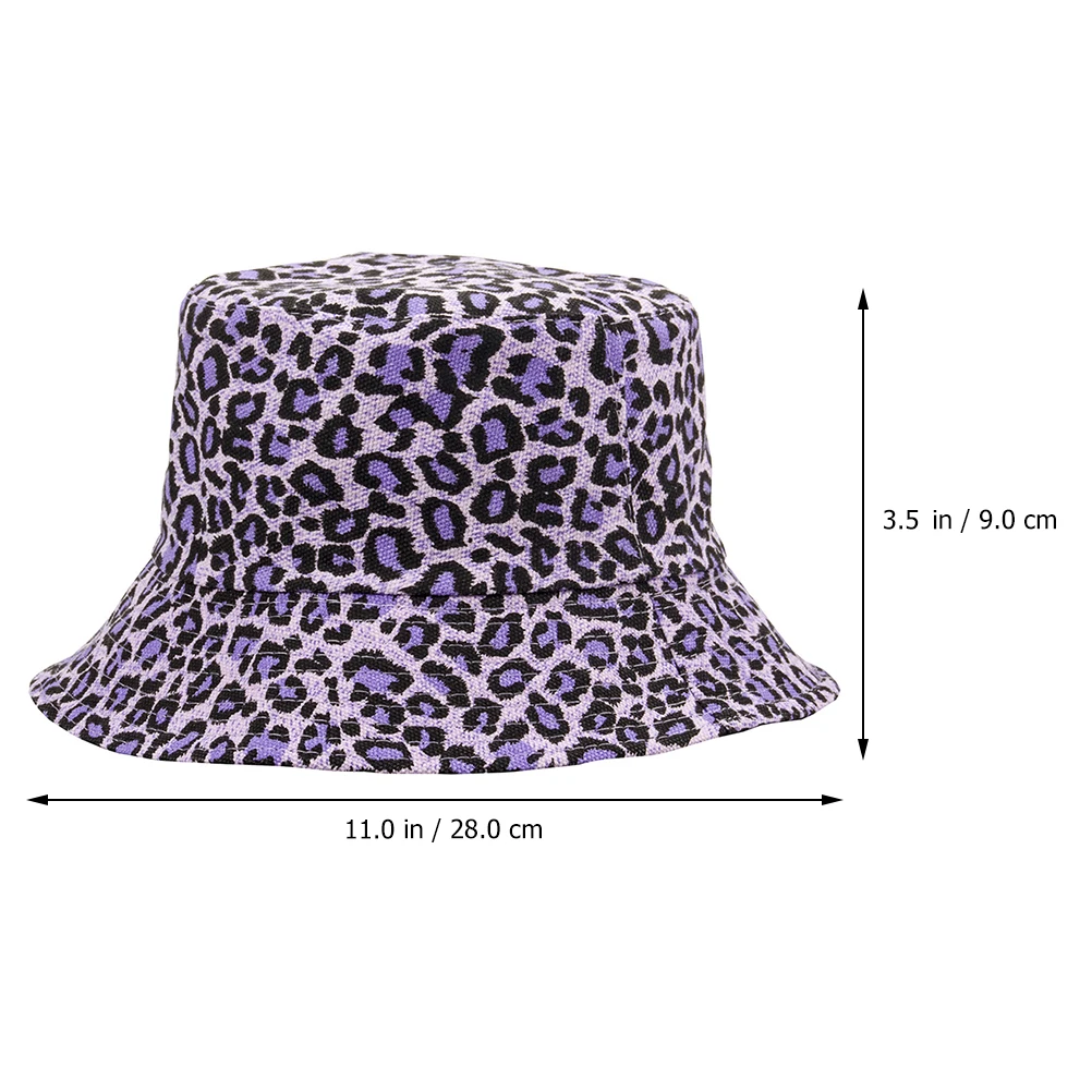 

Sun Visor Bucket Hat Fashion Hats Summer Protection Double Side Women Leopard Fisherman Has